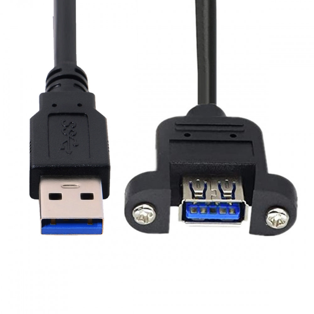 USB 3.0 Type A Male to Type A Female Extension Cable Panel Mount Type for Laptop Desktop