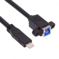USB 3.0 Type-B Female to USB3.0 Type-C Male Cable Extension 5Gbps for Disk SSD Camera Data 30cm