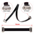 Micro USB2.0 Male to Micro USB Male 5Pin Ultra Slim Flat Data Charge Cable 16cm Down to Up Angle 90 Degree Connector