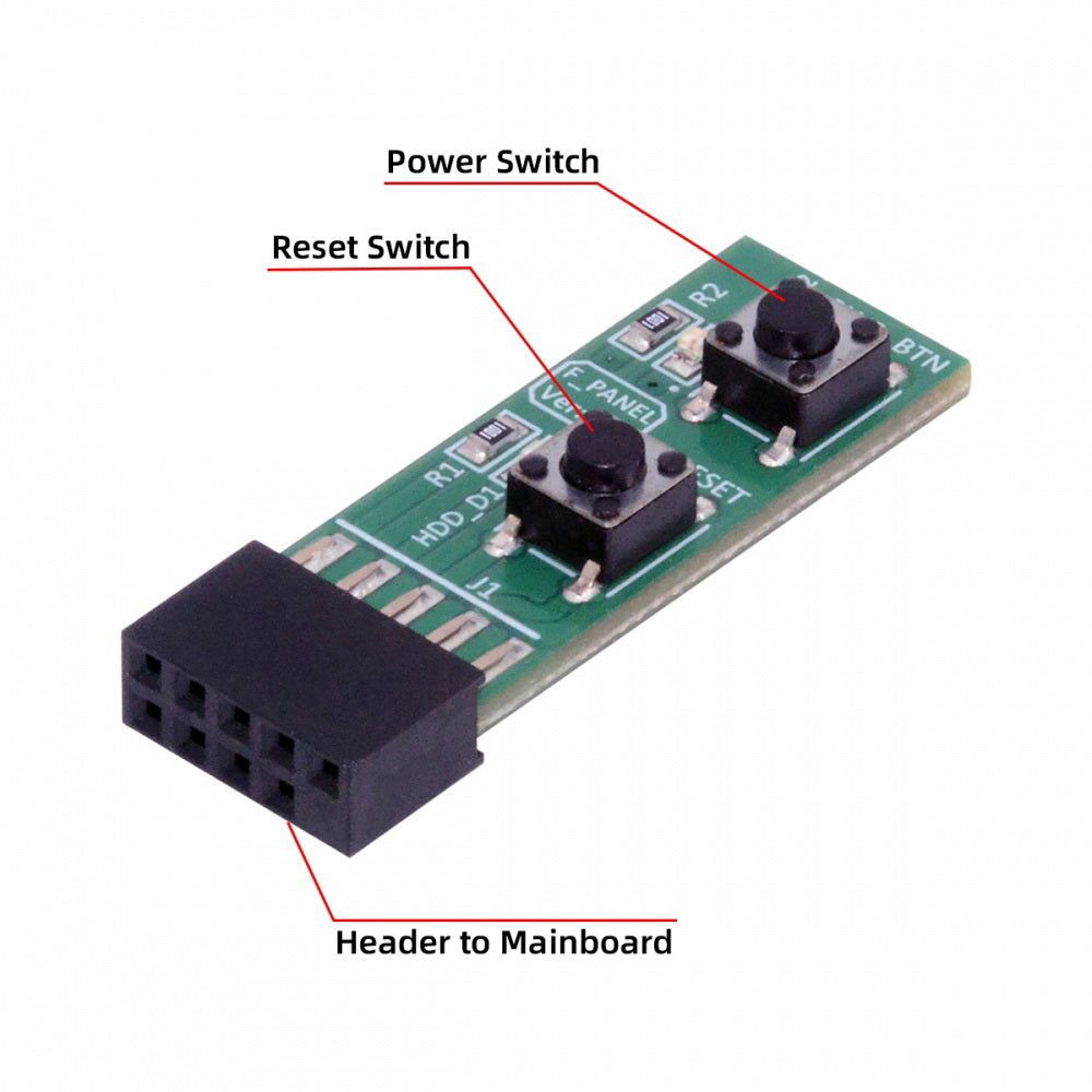Reset Power Jumper for Computer Mainboard 10Pin Switching Board Adapter With Button For Maintenance Task