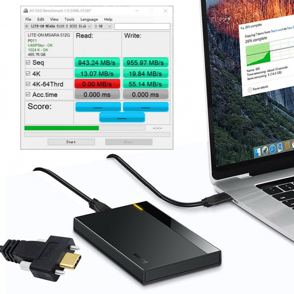 USB 3.1 Type-C Male to Dual Thumbscrew Locking USB-C 10Gbps Data 4K Cable Panel Mount Type