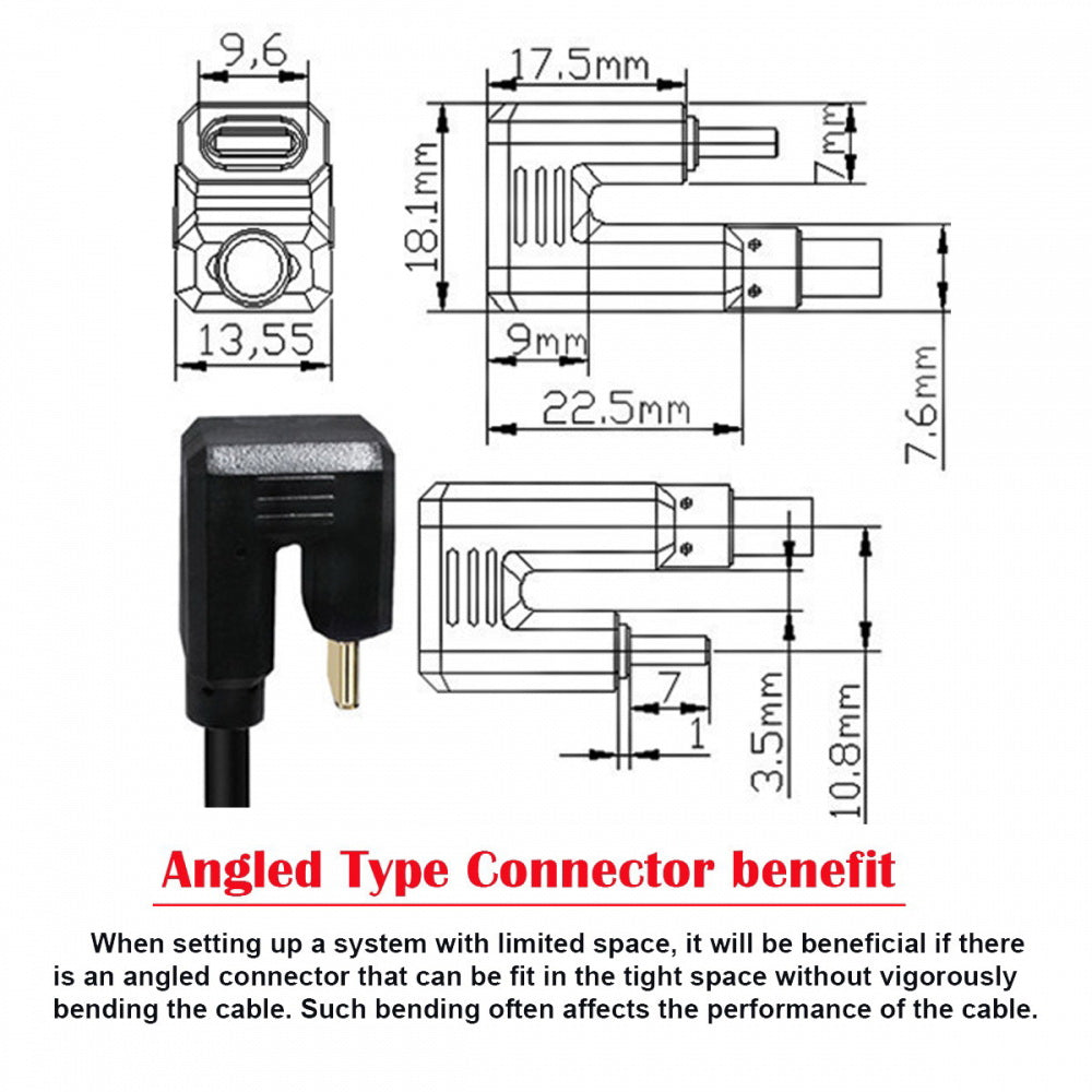 USB3.1 Type-C Male to USB-C 360 Degree Opposite Back Angled 10Gbps Data 4K Cable 65W