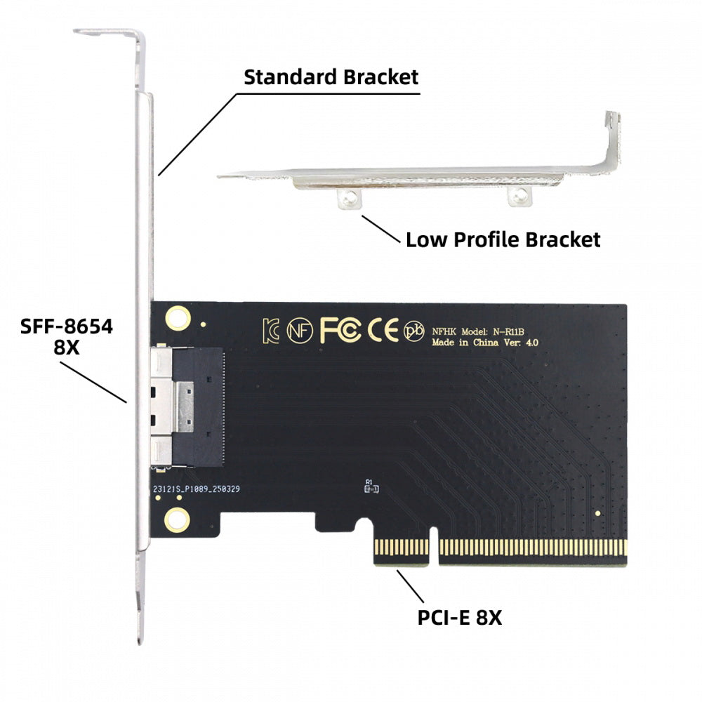 External Slimline SFF-8654 8X 74Pin to PCIE Express 3.0 PCIE4.0 Raid Card VROC Raid0 Hyper Adapter