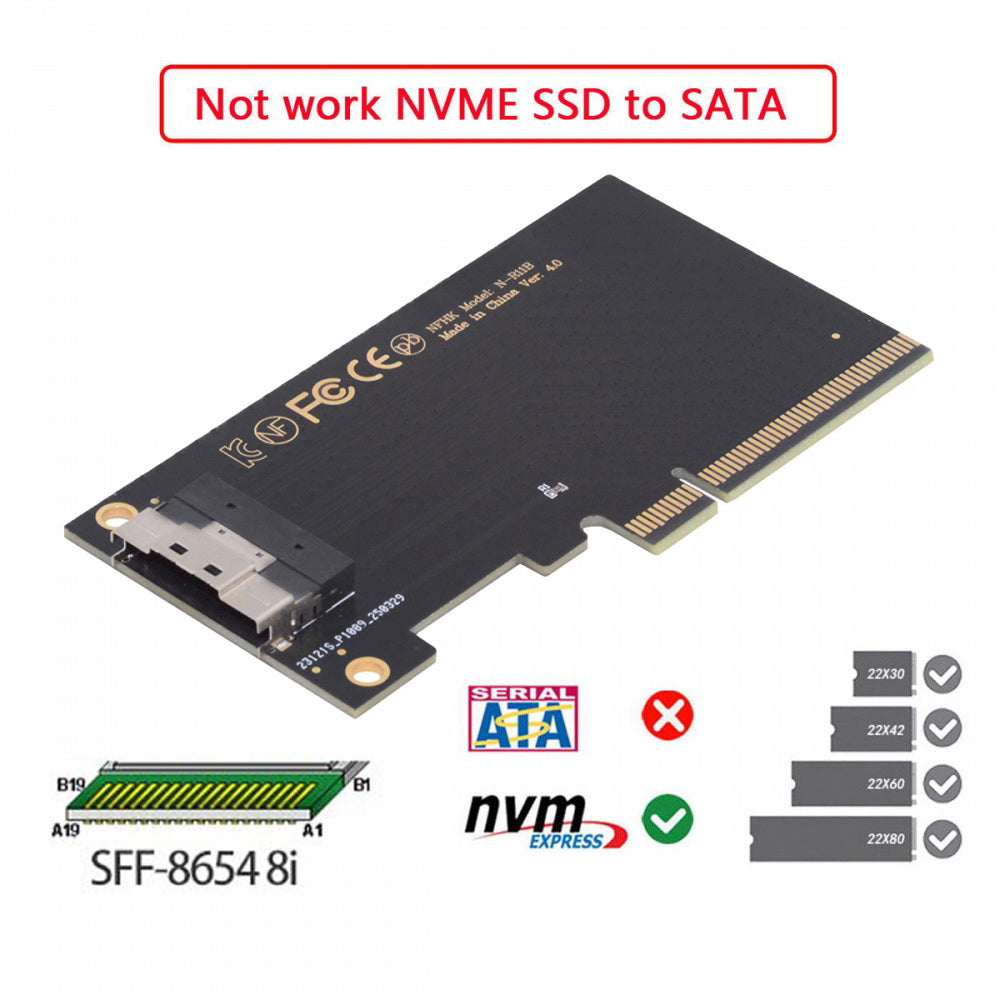 External Slimline SFF-8654 8X 74Pin to PCIE Express 3.0 PCIE4.0 Raid Card VROC Raid0 Hyper Adapter