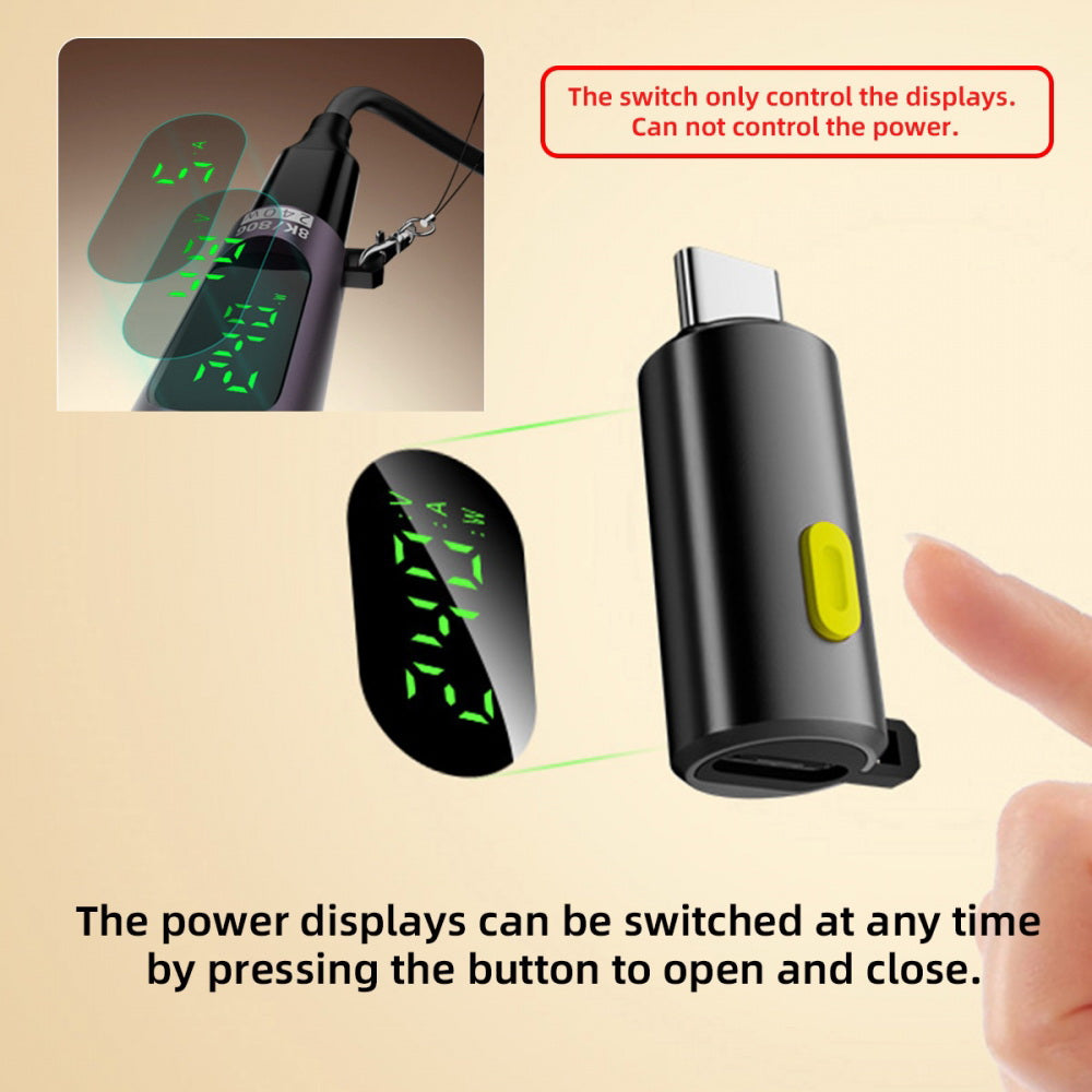 USB5.0 80Gbps Male to Female Extension Adapter Smart LED Display Switch with 240W 8K 5K Compatible with USB4.0 Thunderbolt3/4/5