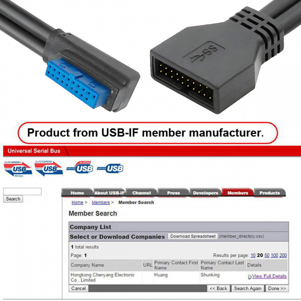 Left Angled USB 3.0 20Pin 19Pin Male Low Profile to Female Extension 5Gbps Cable 90 Degree for Motherboard