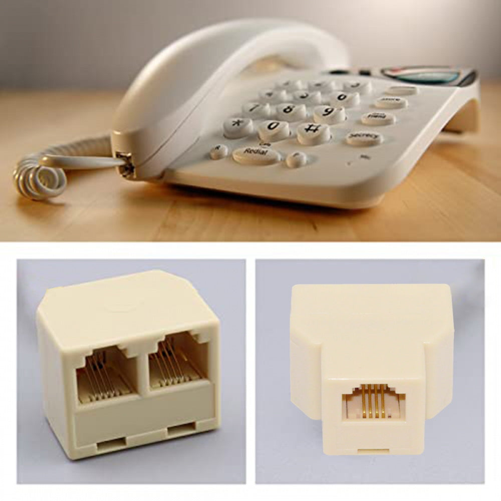 4pcs/lot 1-in-2-out 1-to-3 1-to-4 Way Outlet 6P4C RJ11 RJ12 Telephone Phone Modular Jack Line Splitter Adapter Extender