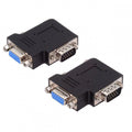 2pcs/lot Left & Right Angled 90 Degree VGA RGB HDB15Pin Screw Type Male to Female Nut Type Extension Adapter for Monitor Displays