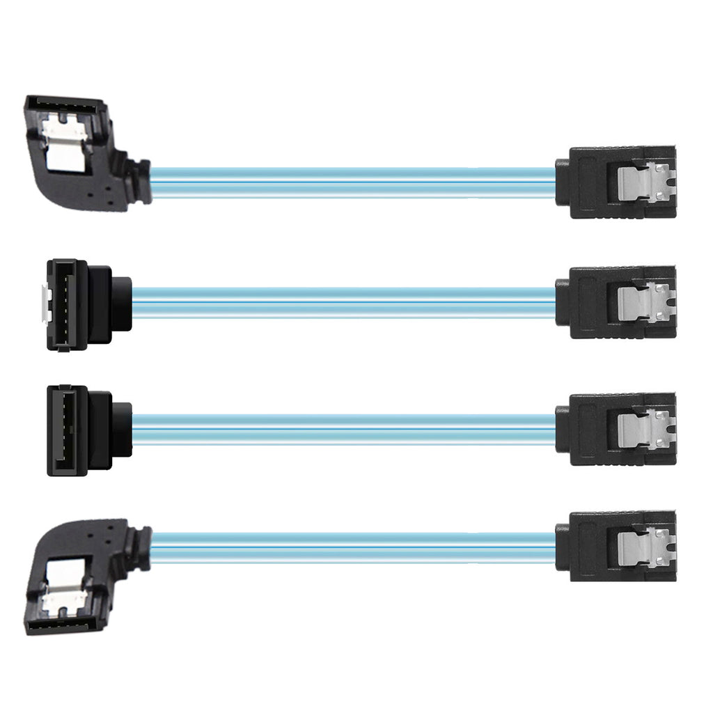 4pcs/lot 90 Degree Angled Type Internal 4-SATA Host to 4SATA 7pin Target Disk 6Gbps Data Server Cable 25cm