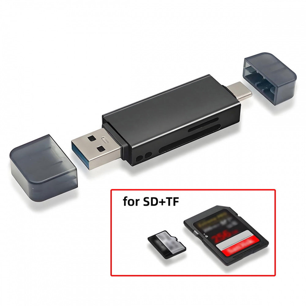 USB 3.0 & Type-C to TF T-Flash Card & SD Card Reader Writer for Camera & Laptop & Tablet & Mate Serial Phone
