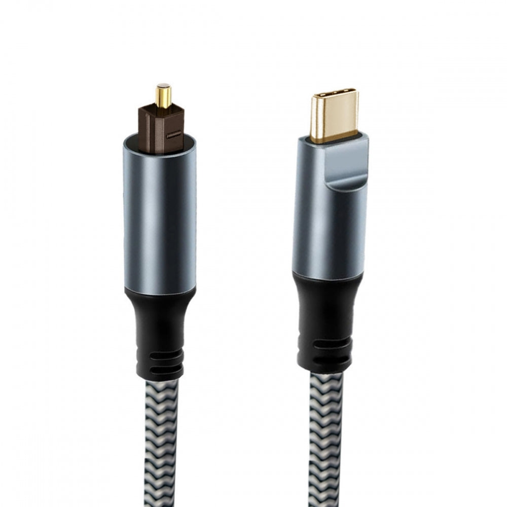 Type-C to SPDIF Toslink Optical Audio Cable Opt Male USB-C to Digital Optical Fiber Optic Sound Interface Male Adapter Wire for Desktop Laptop