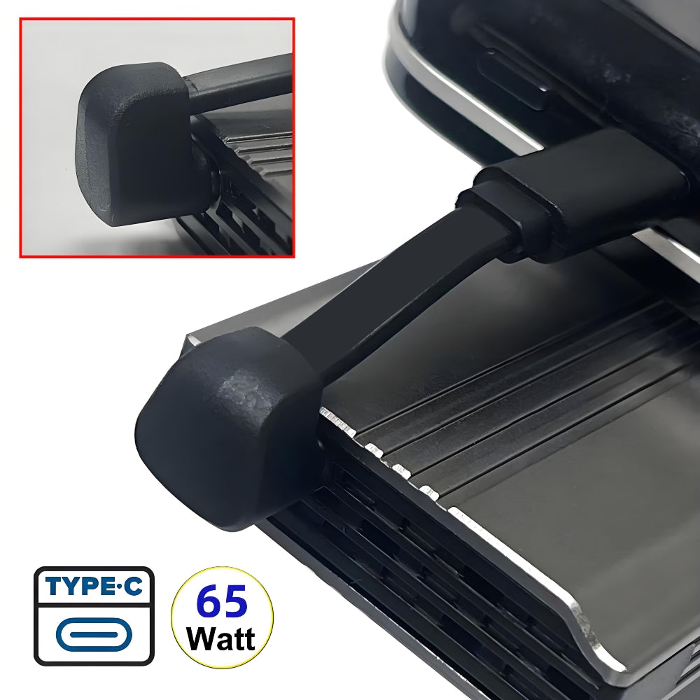 Ultra Slim Flat USB-C Type-C Male to Female Extension Power USB2.0 Data Cable Opposite U Shape Back Angled 65W Fast Charge for Laptop Tablet Phone