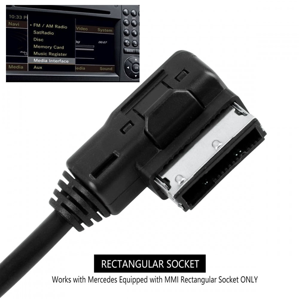 AMI MDI to 3.5mm Audio AUX Male Music Cable Compatible with Benz 2008-2016 Music Interface 1.3m