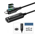 DC Jack 6.0x1.4mm Input to USB-C Type-C Power 140W Smart LED Display Charge Cable for Laptop Phone PD9V/5V/20V/7A