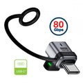 90 Degree USB5.0 80Gbps Male to Female Low Profile Down Up Angled Extension Adapter with Lanyard Keychain 240W 16K 8K 5K Compatible with USB4.0 Thunderbolt3/4/5