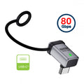 90 Degree USB5.0 80Gbps Male to Female Up Down Angled Extension Adapter with Lanyard Keychain 240W 16K 8K 5K Compatible with USB4.0 Thunderbolt3/4/5
