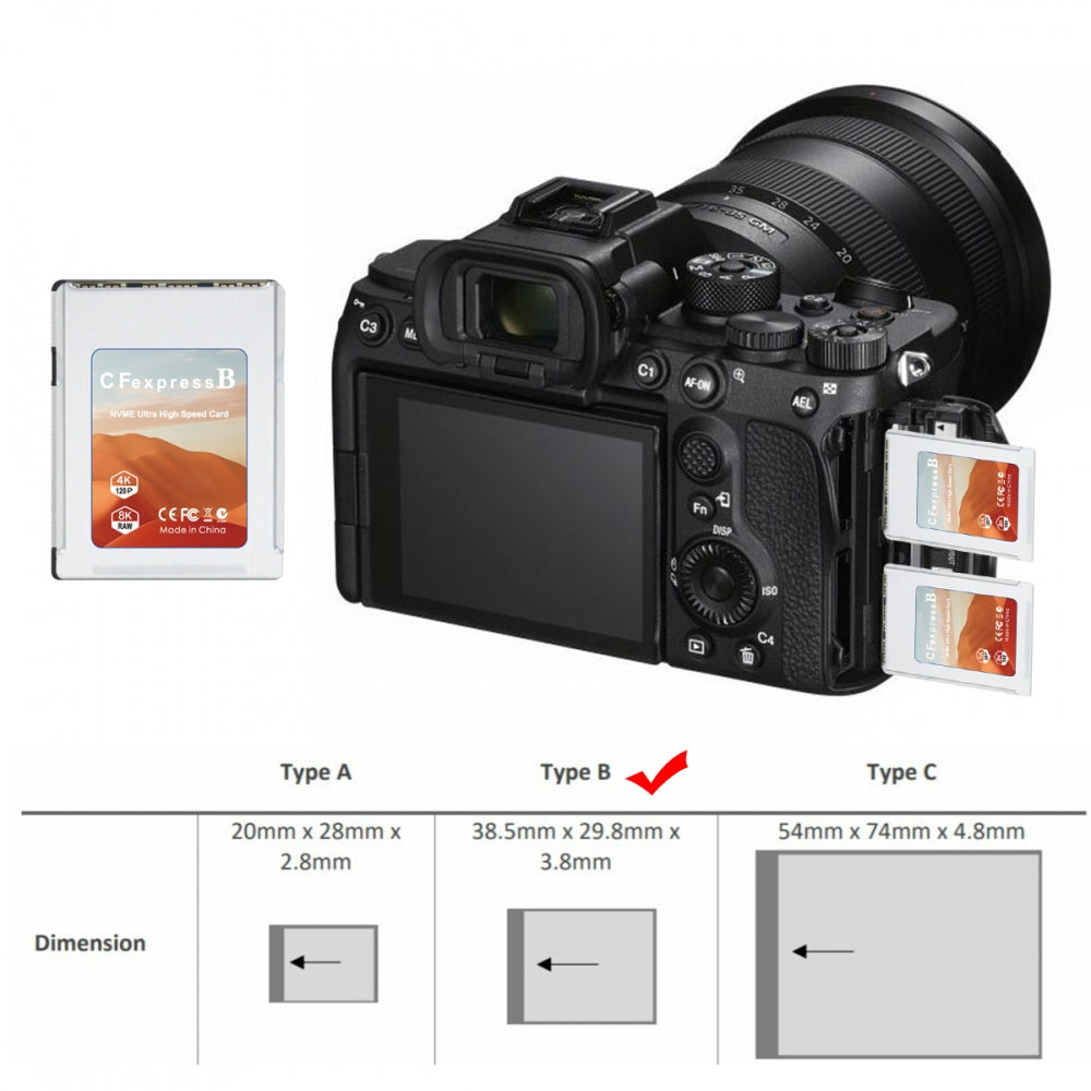 CFexpress Type-B to NVME 2230 Memory Card Kit Case CFE CFB NGFF M-key Adapter Alloy Shell for Camera 8K RAW PCIe Expansion