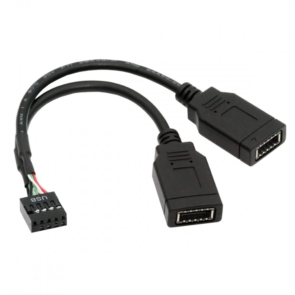 Dual Port USB 3.1 Front Panel Socket Key-A Type-E to USB 2.0 9Pin 10Pin Mainboard Header Male Extension Cable