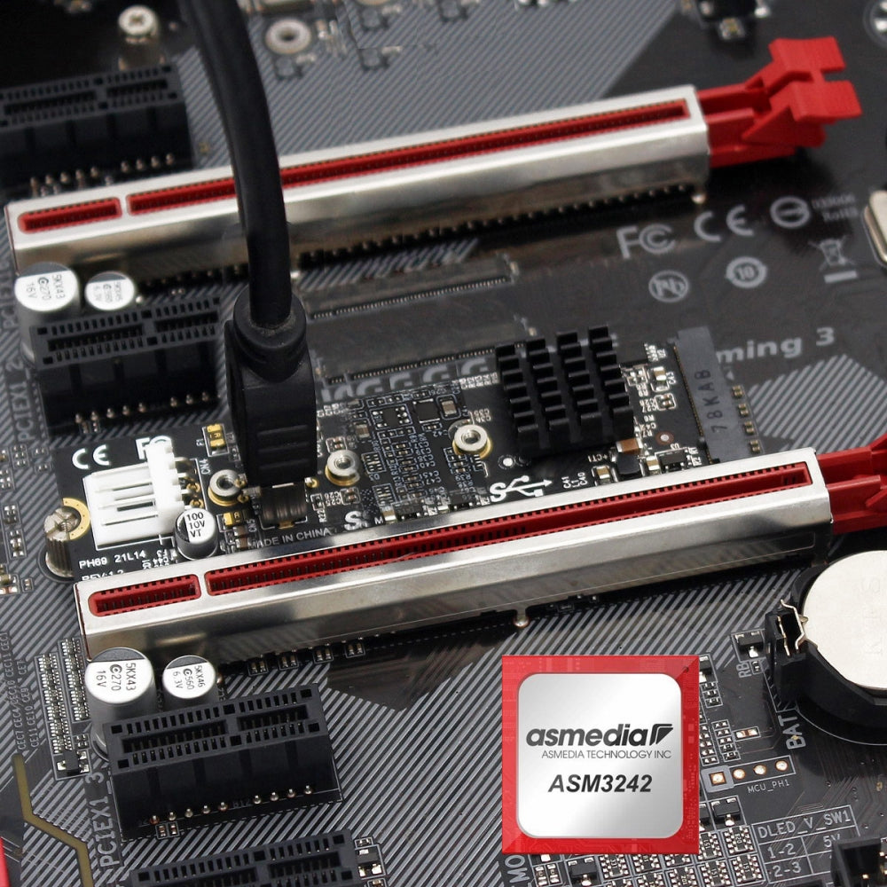 20Gbps Type-E USB 3.1 Front Panel Socket to NVME NGFF M-Key Express Card Adapter ASM3242 Chipset for Motherboard