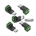 5pcs/set DIY OEM Micro USB 5Pin Male Connector to 2Pin Terminal DIY OEM Repair Solderless Connector DC 5V Power