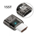 HDMI Male to HDMI 2.1 Female UHD Extension Adapter Extender Transparent with Smart LED Light Support 8K 60hz HDTV