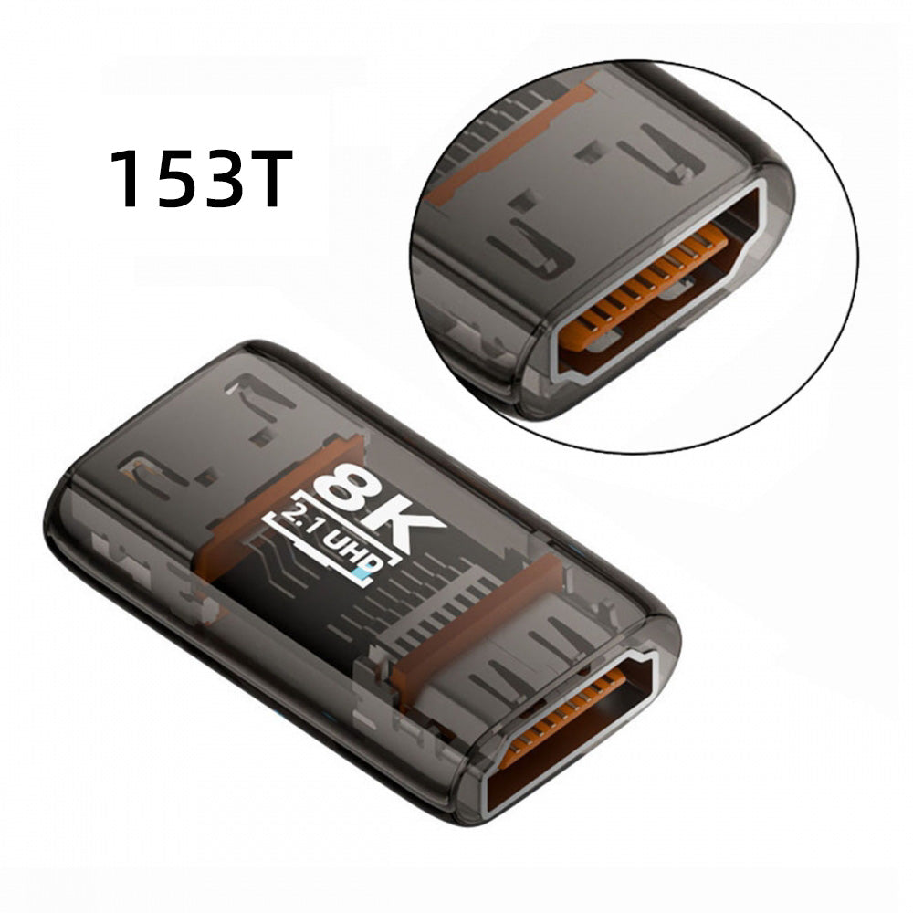 HDMI Female to HDMI 2.1 Female UHD Extension Adapter Extender Transparent with Smart LED Light Support 8K 60hz HDTV