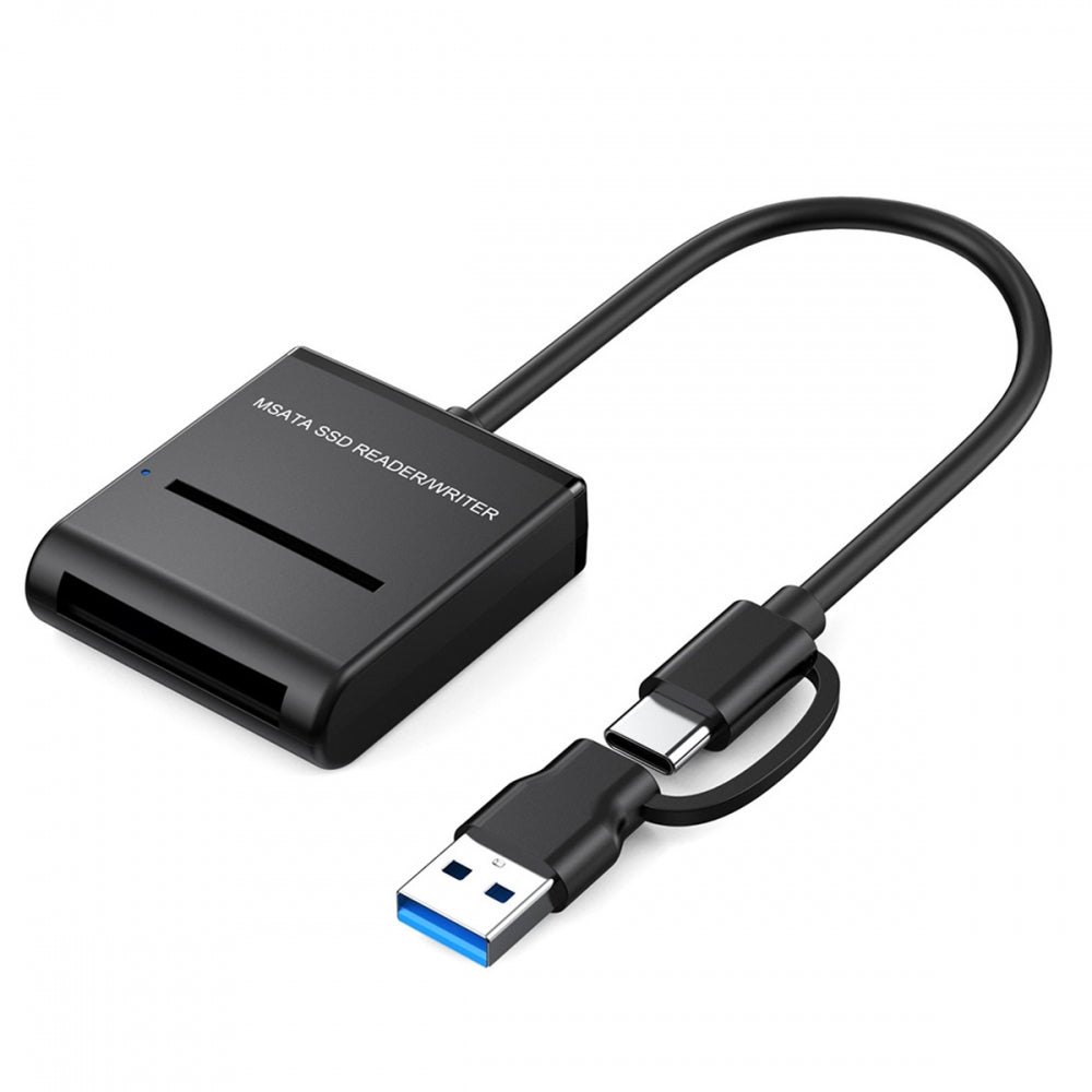 USB 3.0 USB-C Type-C Type-A Dual Connector to MSATA SSD Docking External Cable Enclosure 5Gbps