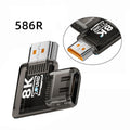 Left Angled 90 Degree Horizontal HDMI Male to HDMI 2.1 Female UHD Extension Adapter Extender Transparent with Smart LED 8K 60hz HDTV
