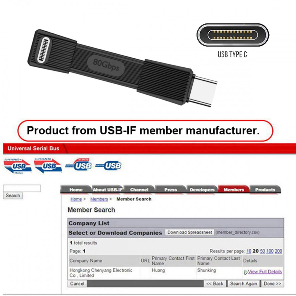 USB5.0 80Gbps Flat Slim FPC Male to Male Extension Cable Up Angled 90 Degree 240W 16K 8K 60Hz 5K Compatible with 40Gbps USB4.0 Thunderbolt3/4/5