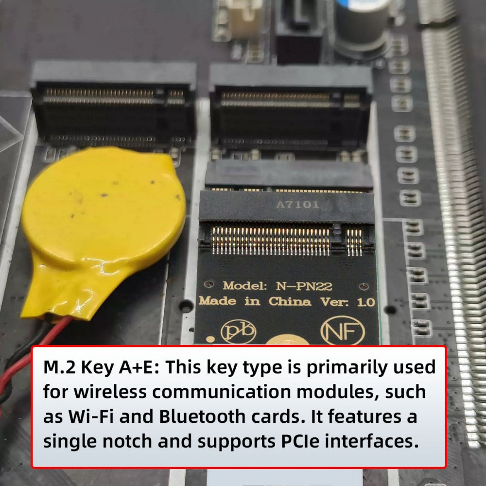2230 NGFF A+E-Key Male to NVME M-key Female Extension Adapter for Laptop Mainboard SSD 2230 2242