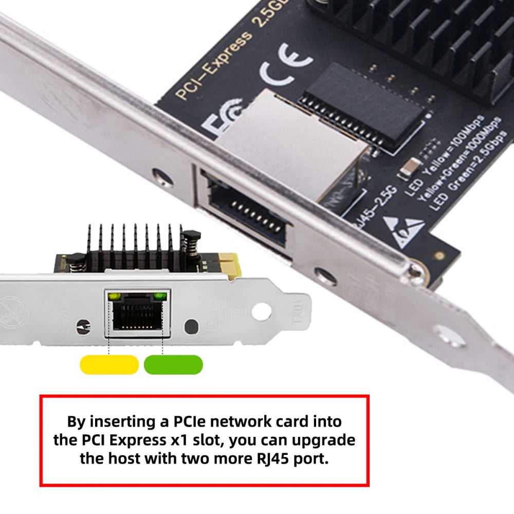 2500Mbps 2.5Gbps to PCI-E PCI Express 1x GBE Gigabit 1000Mbps Ethernet Network LAN Cable Adapter for Desktop Motherboard