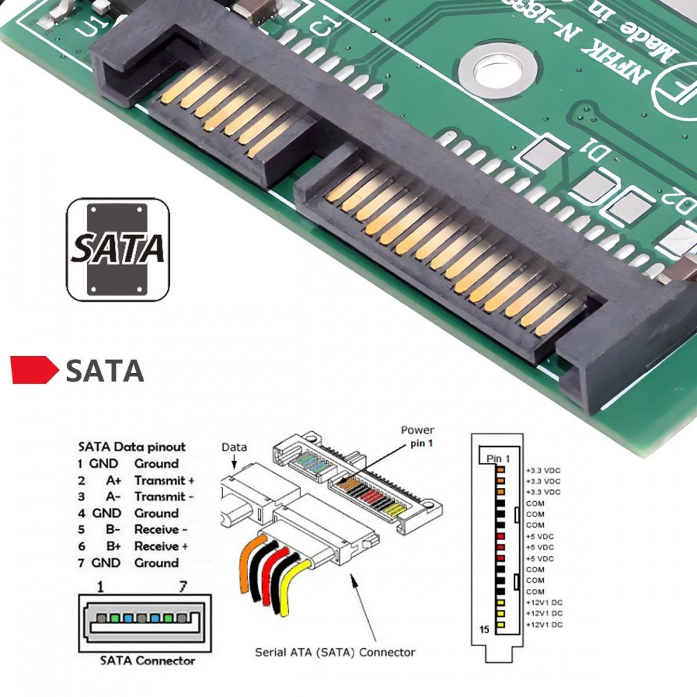 Low Profile 50Pin mSATA 3050 SSD 5x3cm to 2.5" SATA 3.0 22Pin Disk Adapter 6Gbps PCBA