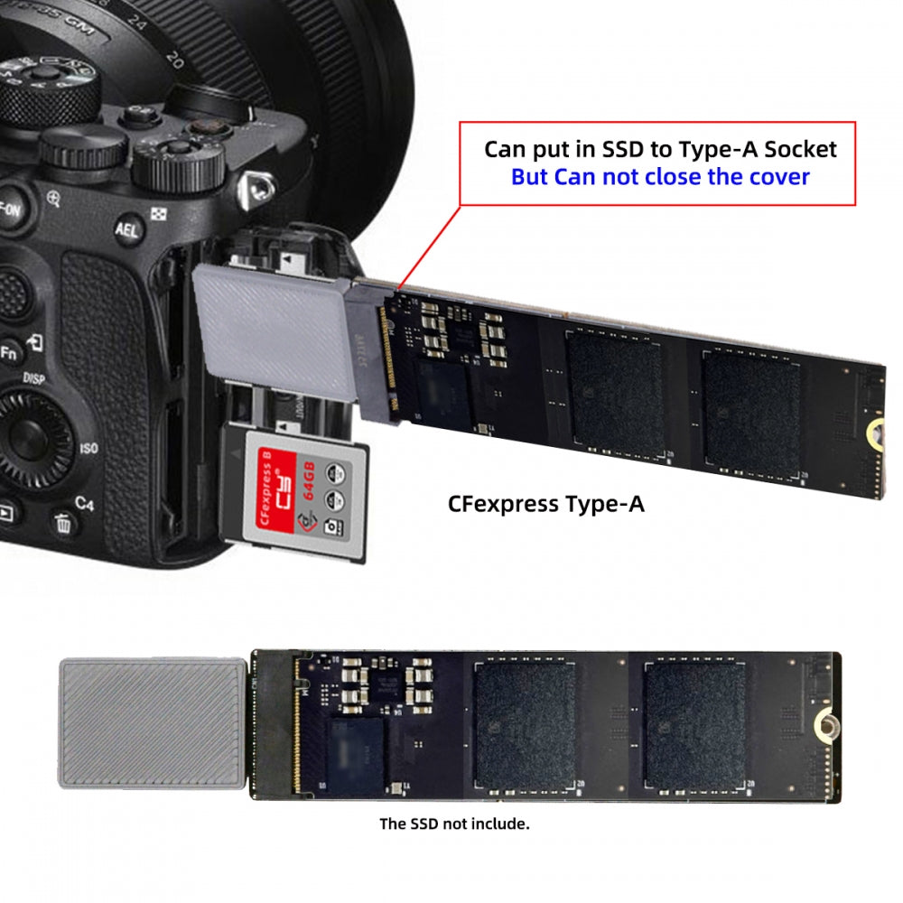 CFexpress Type-A to NVME 2230 2240 2260 2280 Memory Card Kit Case CFE CFA NGFF M-key Adapter for Camera 8K RAW PCIe Expansion
