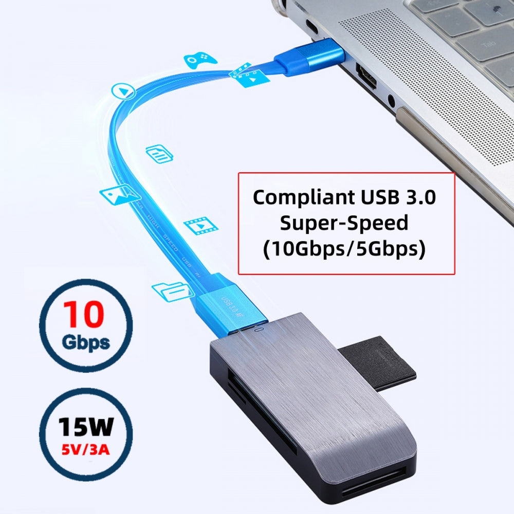 Ultra Flat Slim USB 3.0 Type-C Male USB-C to OTG USB3.0 Type-A Female Cable On-the-Go Blue 10Gbps for Laptop Computer Disk SSD Camera Data