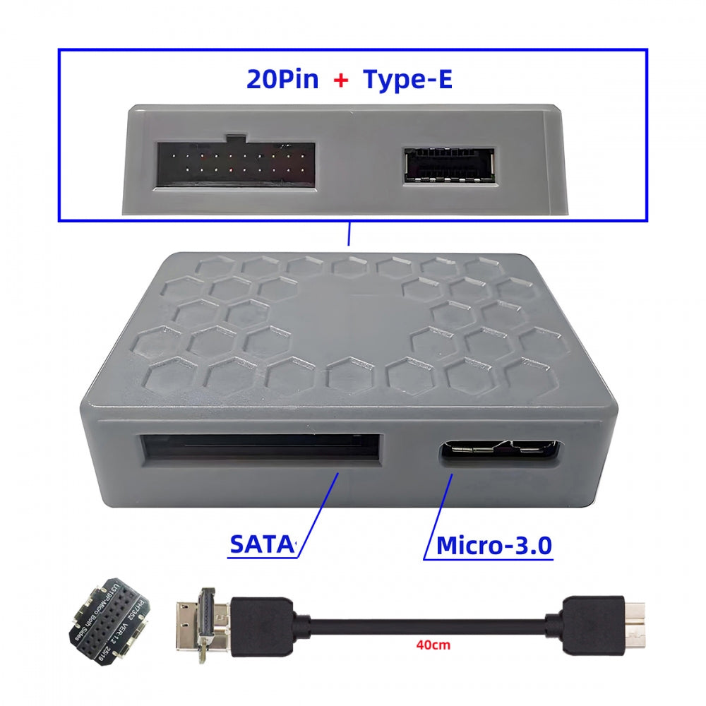 Type-E USB 3.1 Front or 19/20Pin Header or Micro-USB3.0 to USB 3.0 19/20Pin and Type-E Socket Dual Ports Female PCBA Type Adapter Splitter HUB 5Gbps