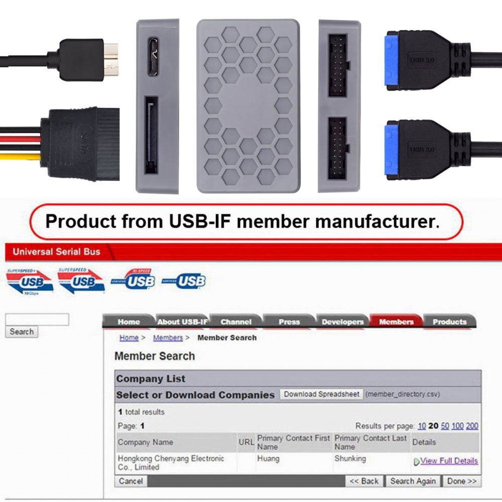 Type-E USB 3.1 Front or 19/20Pin Header or Micro-USB3.0 to USB 3.0 19/20Pin Dual Ports Female PCBA Type Adapter Splitter HUB 5Gbps