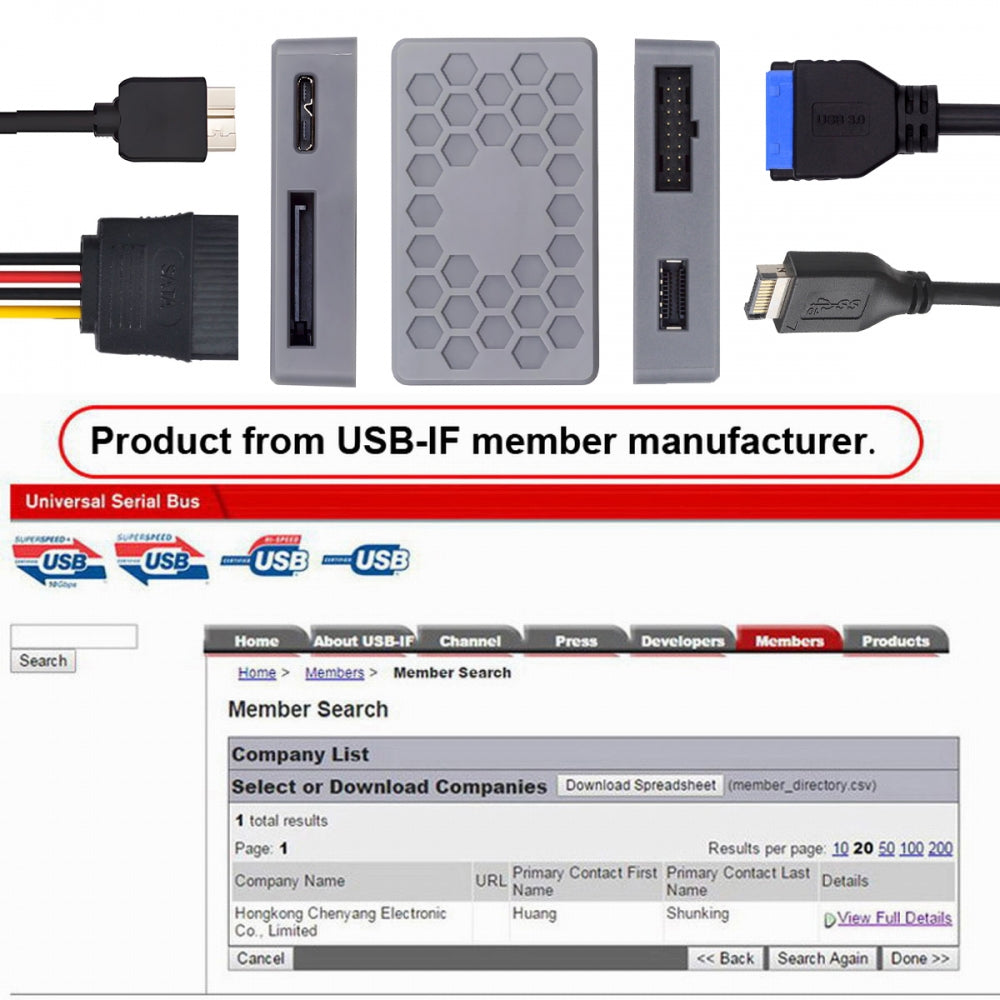 Type-E USB 3.1 Front or 19/20Pin Header or Micro-USB3.0 to USB 3.0 19/20Pin and Type-E Socket Dual Ports Female PCBA Type Adapter Splitter HUB 5Gbps