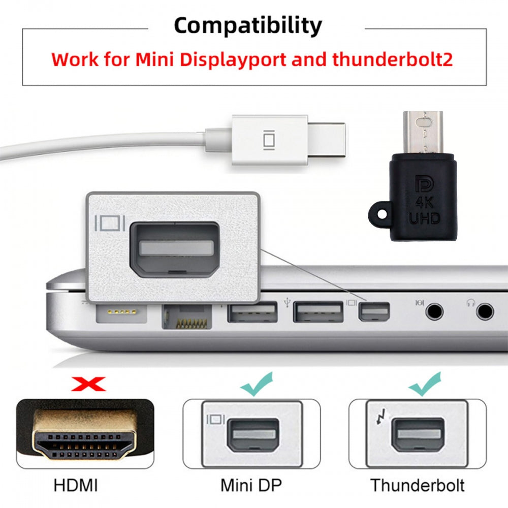 CY Mini-DP Virtual Display Adapter Mini Displayport Dummy Plug Headless Ghost Emulator 4K@17hz Black