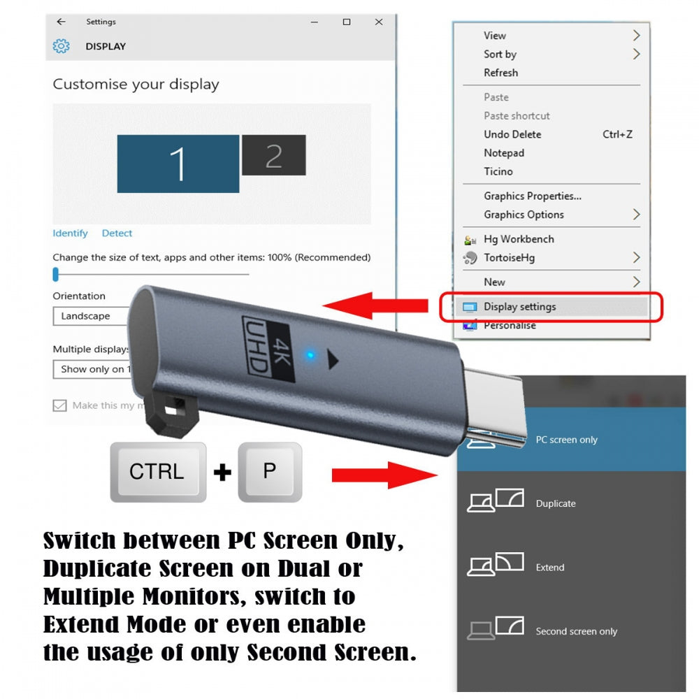 Blue CY Virtual Display Adapter USB4.0 USB5.0 USB-C Type-C DDC EDID Dummy Plug Headless Ghost Display Emulator 4K@60Hz Compatible with Thunderbolt3/4/5