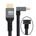 Down Angled 16K 8K UHD HDMI 2.2 Version Type-A Male to HDMI Male HDTV Cable 90 Degree for HDTV Desktop Laptop Monitor