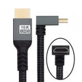 Up Angled 16K 8K UHD HDMI 2.2 Version Type-A Male to HDMI Male HDTV Cable 90 Degree for HDTV Desktop Laptop Monitor