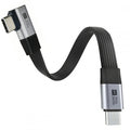 20cm USB5.0 80Gbps Flat Slim FPC Male to Male Extension Cable Right Angled 90 Degree 240W 16K 8K 60Hz 5K Compatible with 40Gbps USB4.0 Thunderbolt3/4/5