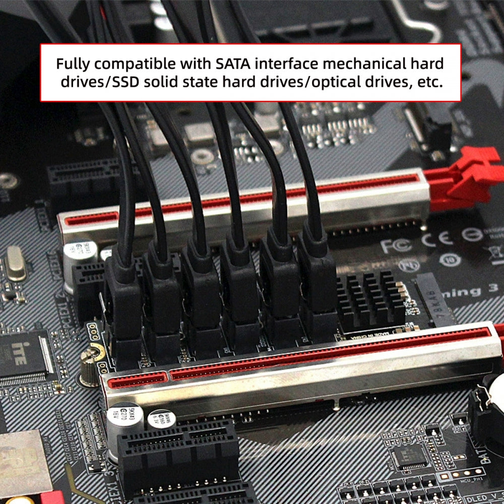 NGFF NVME M-Key PCI Express to SATA 3.0 6Gbps 6 Ports Adapter Converter Hard Drive Extension Card 2280