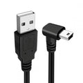 Mini USB2.0 Type-B 5Pin Male Down Angled 90 Degree Connector to USB 2.0 Type-A Male Power Data Cable for Camera GPS MP3 MP4 (150cm)