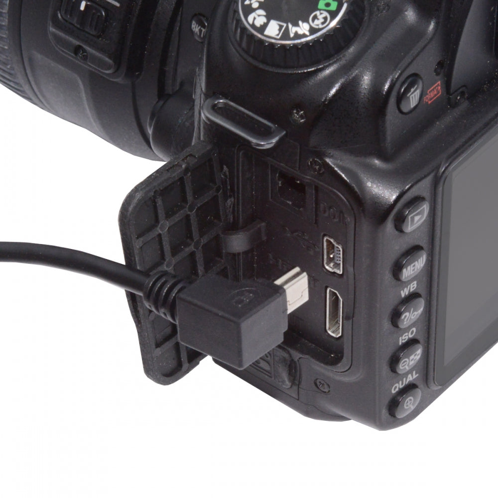 Mini USB2.0 Type-B 5Pin Male Up Angled 90 Degree Connector to USB 2.0 Type-A Male Power Data Cable for Camera GPS MP3 MP4 (50cm)