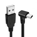 Mini USB2.0 Type-B 5Pin Male Up Angled 90 Degree Connector to USB 2.0 Type-A Male Power Data Cable for Camera GPS MP3 MP4 (150cm)