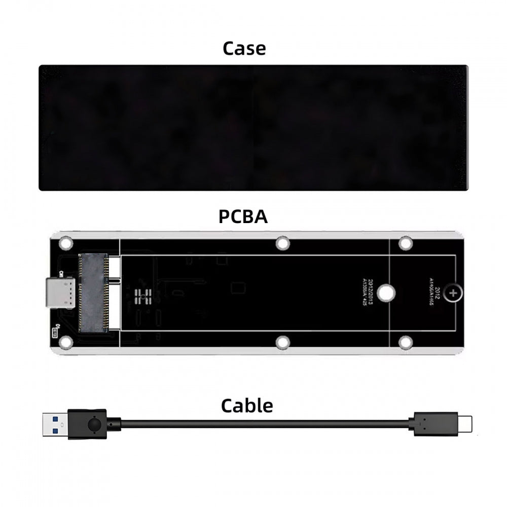 USB3.0 Type-C 5Gbps to 17+7Pin Mobile Box USB-C Enclosure for MAC Air Pro Retina 2012 SSD Portable Case