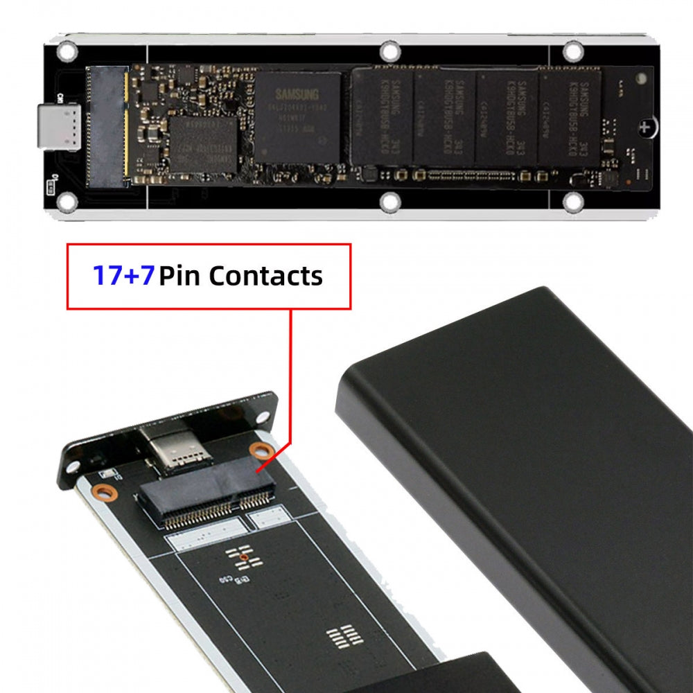 USB3.0 Type-C 5Gbps to 17+7Pin Mobile Box USB-C Enclosure for MAC Air Pro Retina 2012 SSD Portable Case