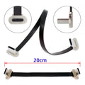20cm Dual Angled Ultra Slim Flat USB-C Type C to USB-C Power USB2.0 Data Cable 65W Fast Charge for Laptop Tablet Phone