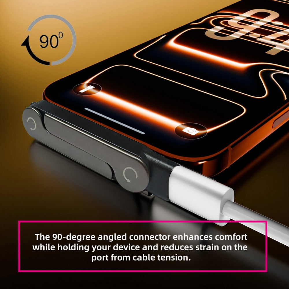 240W Type-C Fast Charging Adapter with Built-in Phone Stand Dual Holder Durable Charger Bracket USB-C Male to Female Foldable